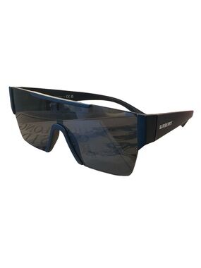 Burberry Black Shield Sunglasses with Black Smoke Lenses